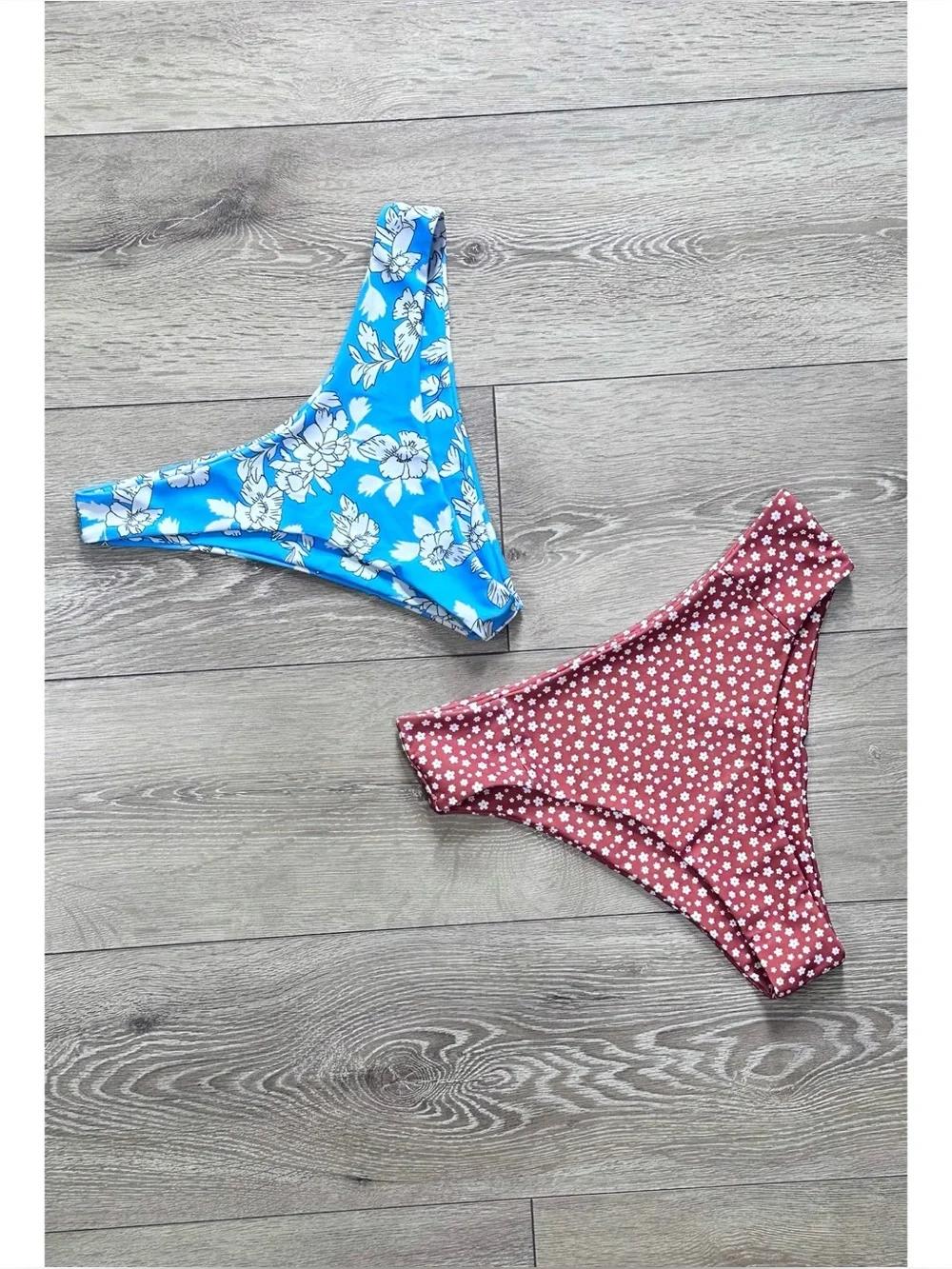 Lot Of 2 Colorful Floral Print Bikini Bottoms Beachy Vibes